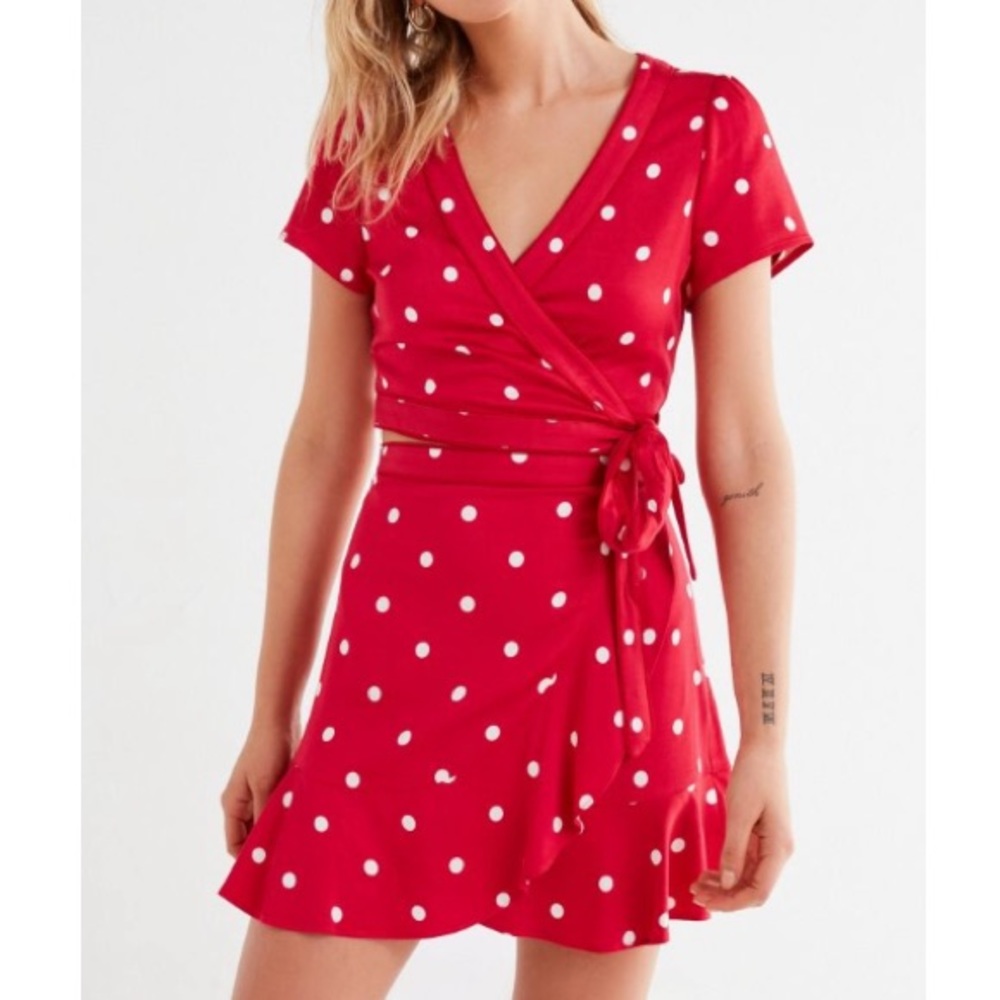 Urban Outfitters Cherry Red Wrap Set